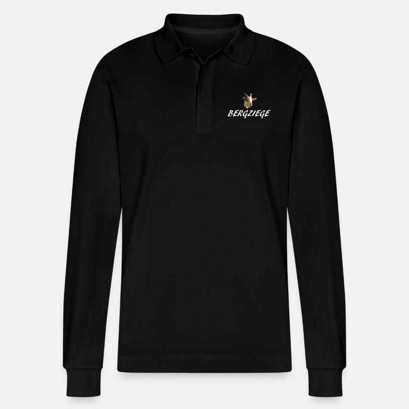 Bergziege - Stanley/Stella Unisex Bio-Langarm-Poloshirt Prepster - Schwarz
