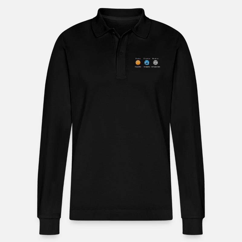Proton Electron Neutron - Stanley/Stella Unisex Bio-Langarm-Poloshirt Prepster - Schwarz