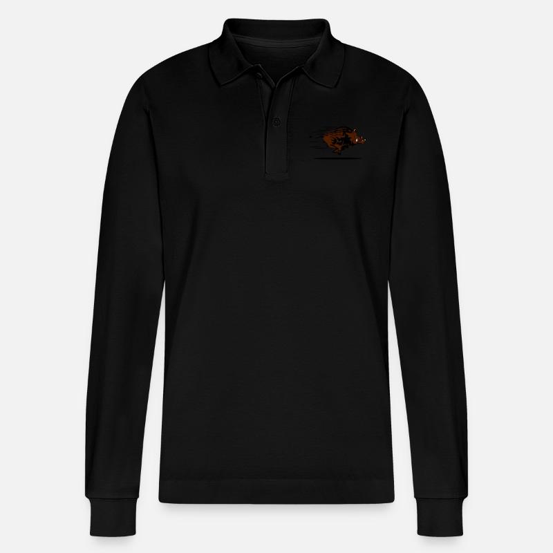 cinghiale - Polo a manica lunga ecologica unisex Prepster di Stanley/Stella - nero