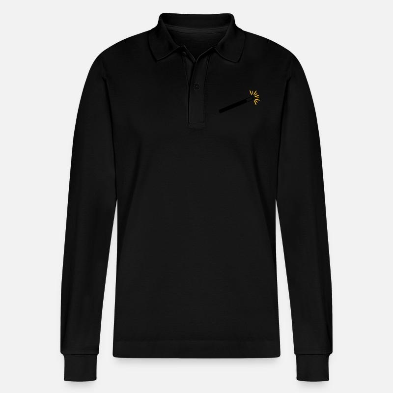 Zauberstab - Stanley/Stella Unisex Bio-Langarm-Poloshirt Prepster - Schwarz