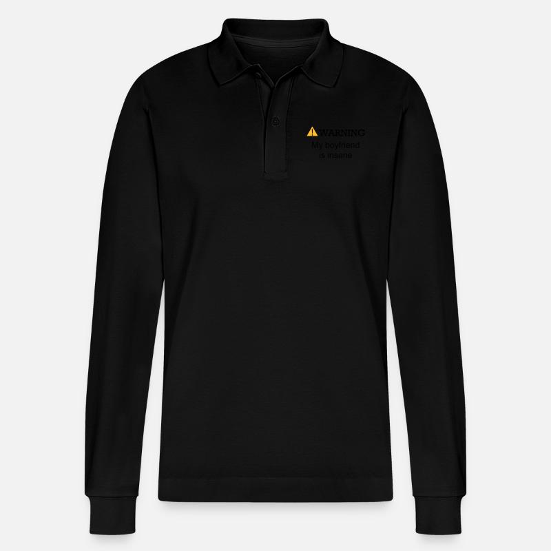 WARNUNG BOYFRIEND - Stanley/Stella Unisex Bio-Langarm-Poloshirt Prepster - Schwarz