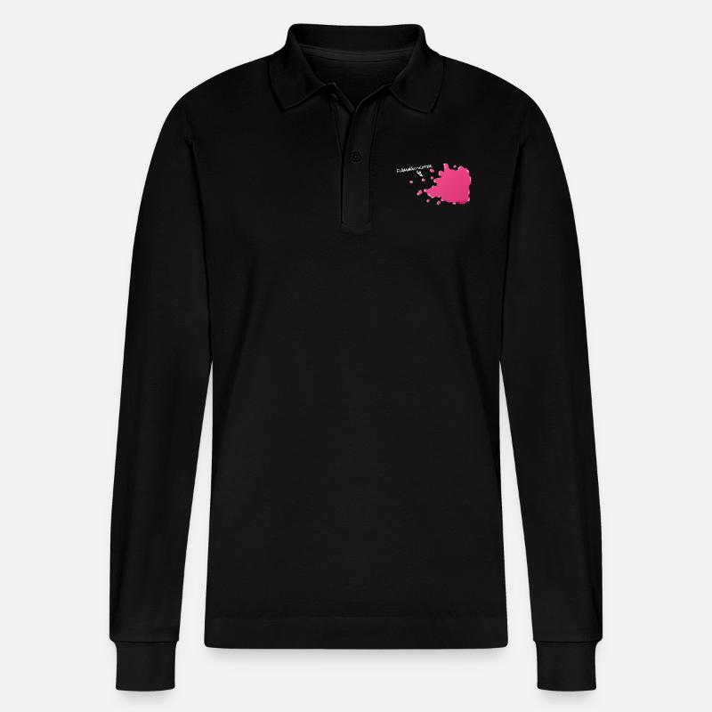 Flamingokotze - Stanley/Stella Unisex Bio-Langarm-Poloshirt Prepster - Schwarz