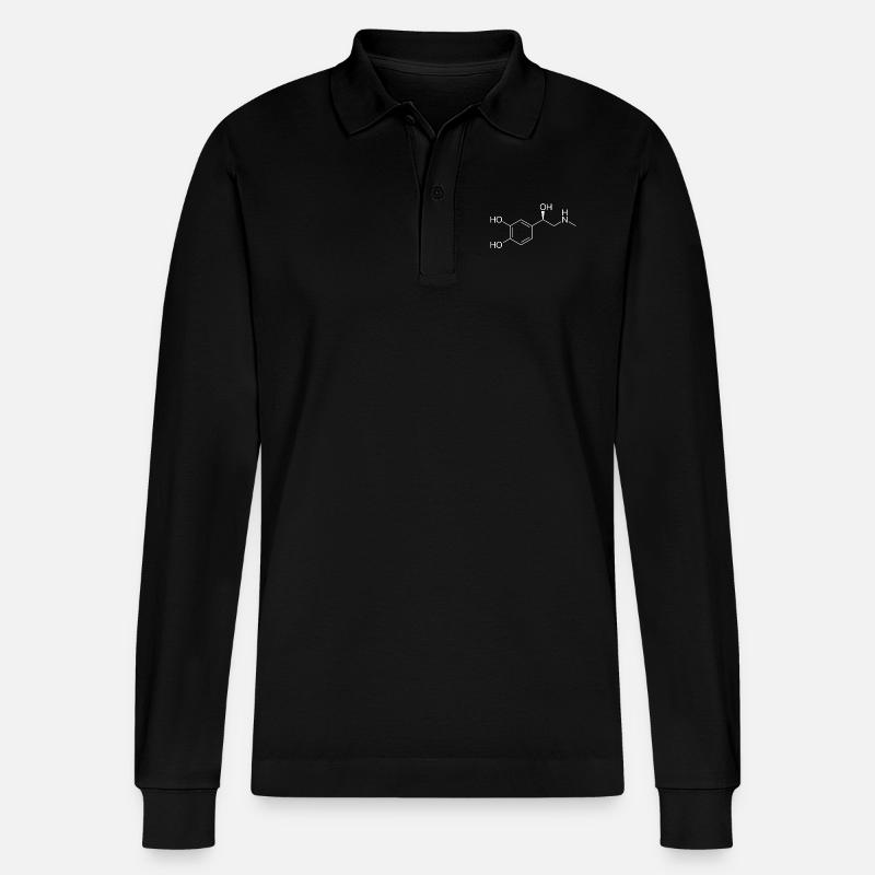 Molécule d'adrénaline - blanc - Polo à manches longues bio PREPSTER Stanley/Stella Unisexe - noir