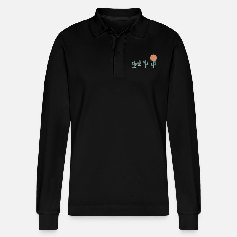 cactus boho - Polo à manches longues bio PREPSTER Stanley/Stella Unisexe - noir