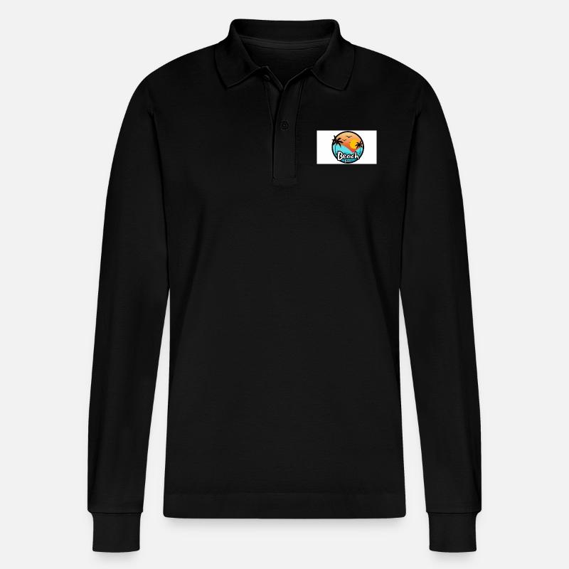 Beach - Stanley/Stella Unisex Bio-Langarm-Poloshirt Prepster - Schwarz