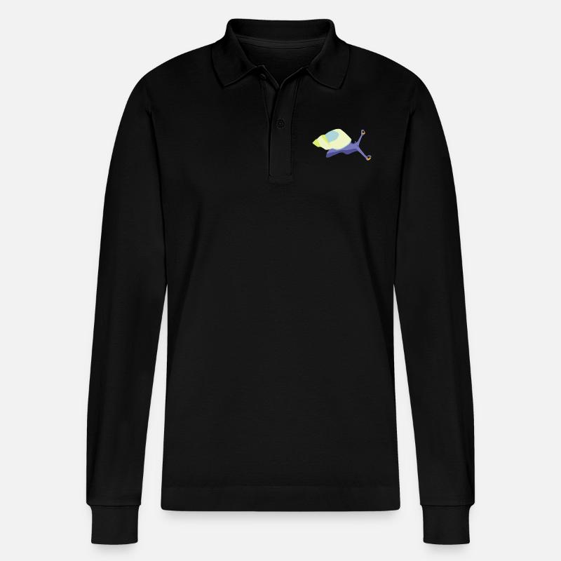 Schneckenviolett - Stanley/Stella Unisex Bio-Langarm-Poloshirt Prepster - Schwarz