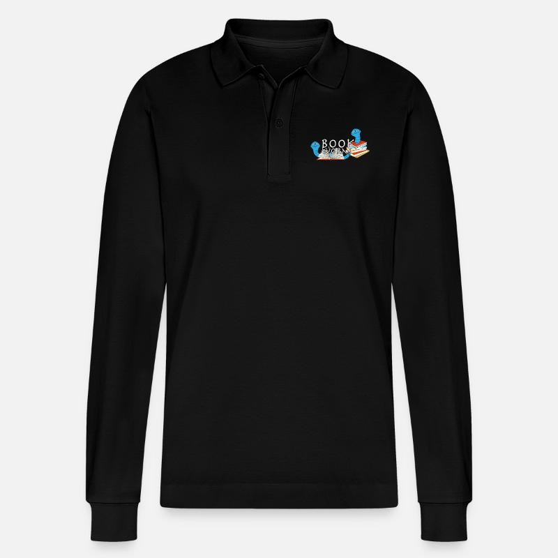 Bücherwurm Leseratte - Stanley/Stella Unisex Bio-Langarm-Poloshirt Prepster - Schwarz