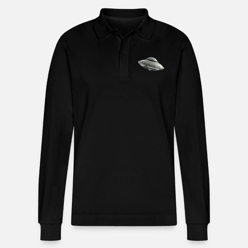 Ufo Alien science fiction - Stanley/Stella Unisex Bio-Langarm-Poloshirt Prepster - Schwarz