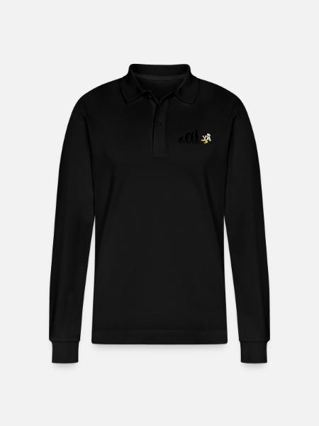 evolution_judo_a_3c - Stanley/Stella Unisex Bio-Langarm-Poloshirt Prepster - Schwarz