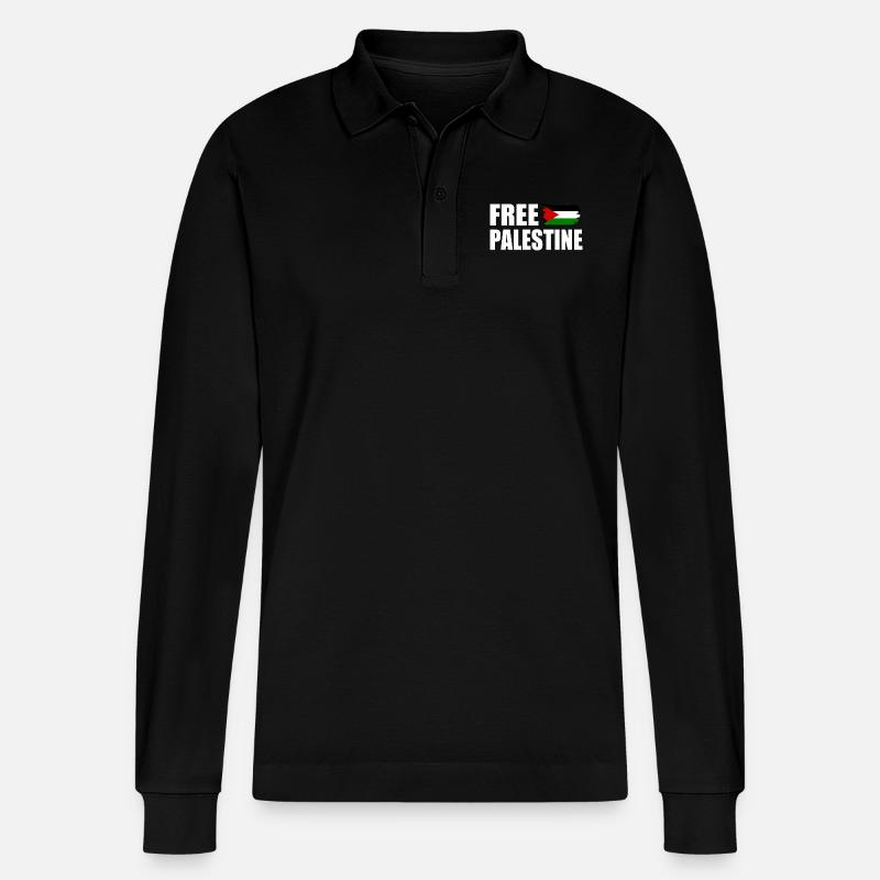 Free palestine - Stanley/Stella Unisex Bio-Langarm-Poloshirt Prepster - Schwarz