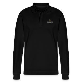 Herrli - Stanley/Stella Unisex Bio-Langarm-Poloshirt Prepster - Schwarz - Vorne - Anna (173cm) & Nico (186cm)