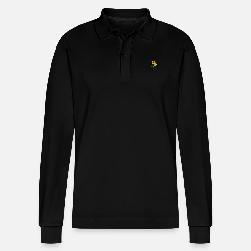 Sonnenblume - Stanley/Stella Unisex Bio-Langarm-Poloshirt Prepster - Schwarz