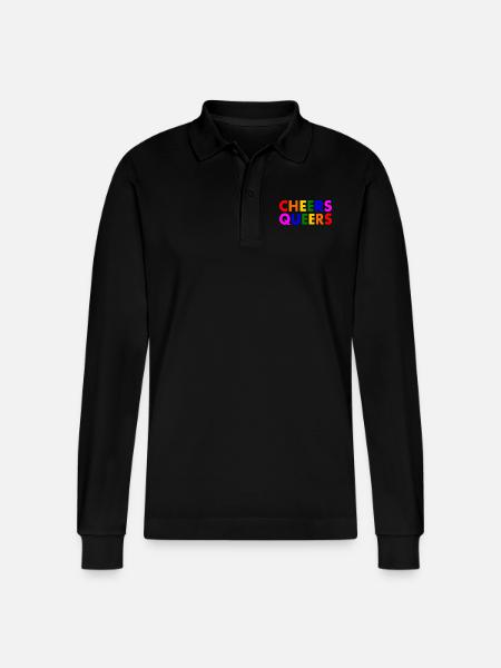Cheers queers - Stanley/Stella Organic Unisex Long-Sleeved Polo Shirt Prepster - black