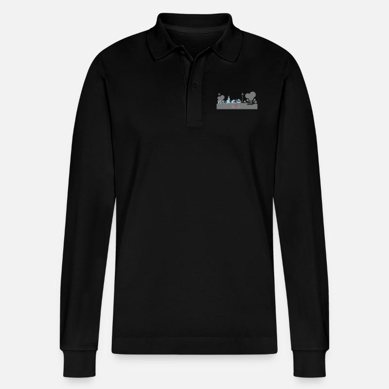 2583868 Radfahren - Stanley/Stella Unisex Bio-Langarm-Poloshirt Prepster - Schwarz
