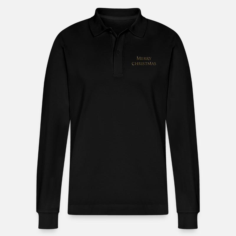 Merry Christmas - Stanley/Stella Unisex Bio-Langarm-Poloshirt Prepster - Schwarz