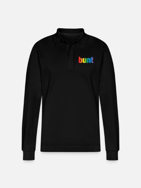 bunt - Stanley/Stella Unisex Bio-Langarm-Poloshirt Prepster - Schwarz