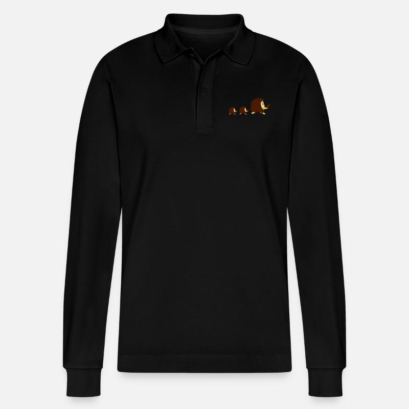 doux petit hérisson mignon - Polo à manches longues bio PREPSTER Stanley/Stella Unisexe - noir