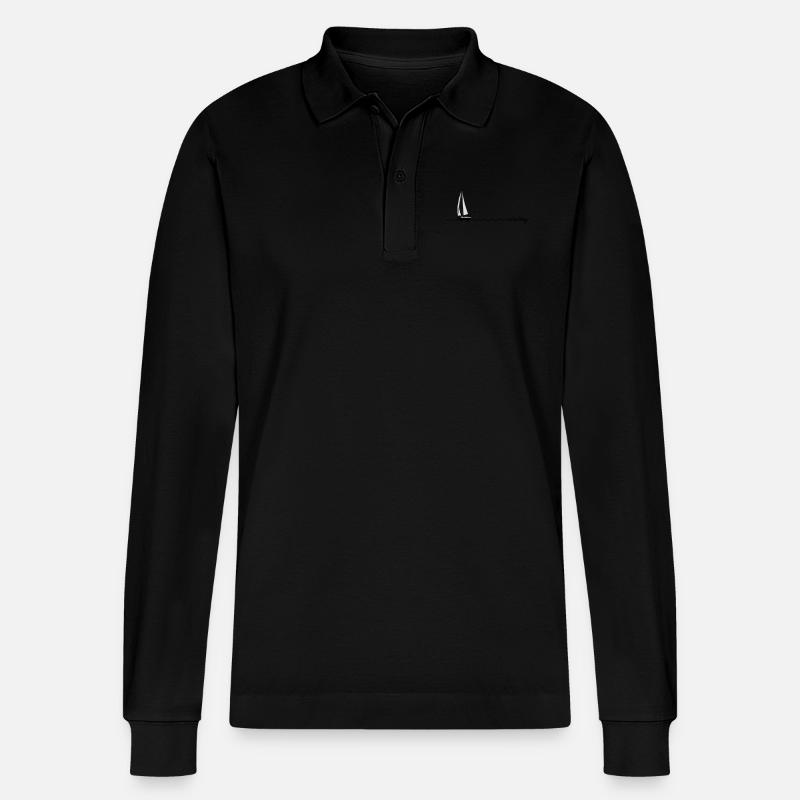 love sailing - Stanley/Stella Unisex Bio-Langarm-Poloshirt Prepster - Schwarz