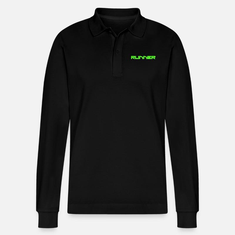 Coureur - coureur en vert - Polo à manches longues bio PREPSTER Stanley/Stella Unisexe - noir