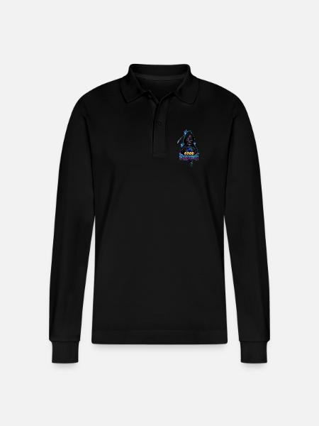 Neon Grim Reaper Good Morning - Stanley/Stella Organic Unisex Long-Sleeved Polo Shirt Prepster - black