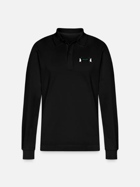 Penguin Table Tennis 3 - Stanley/Stella Organic Unisex Long-Sleeved Polo Shirt Prepster - black