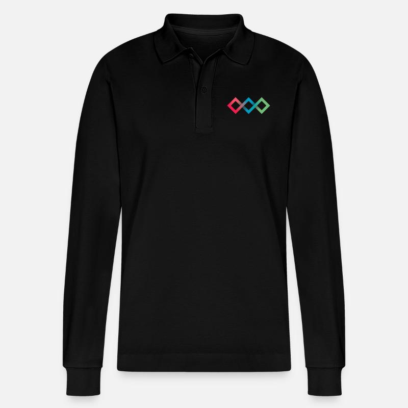 Fluo Diamanten - Stanley/Stella Unisex Bio-Langarm-Poloshirt Prepster - Schwarz