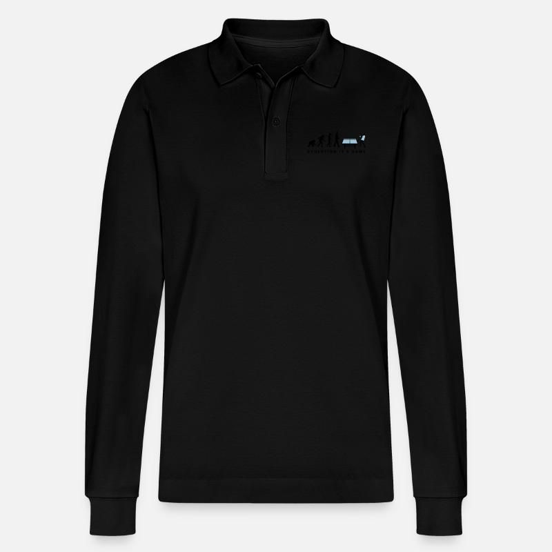 evolution_table_tennis_072012_c_2c - Stanley/Stella Organic Unisex Long-Sleeved Polo Shirt Prepster - black
