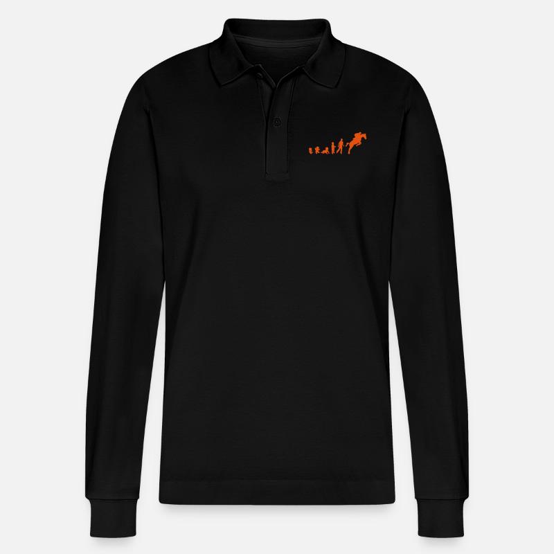 evolution equitation cheval9 obstacle sa - Polo à manches longues bio PREPSTER Stanley/Stella Unisexe - noir