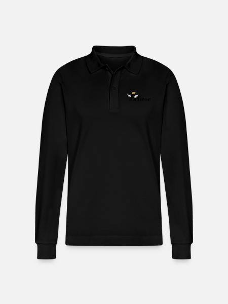I believe in Angels - Stanley/Stella Unisex Bio-Langarm-Poloshirt Prepster - Schwarz