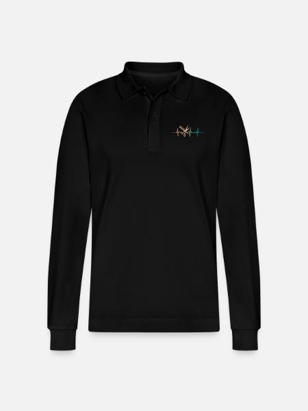 Friseur Herzschlag - Stanley/Stella Unisex Bio-Langarm-Poloshirt Prepster - Schwarz