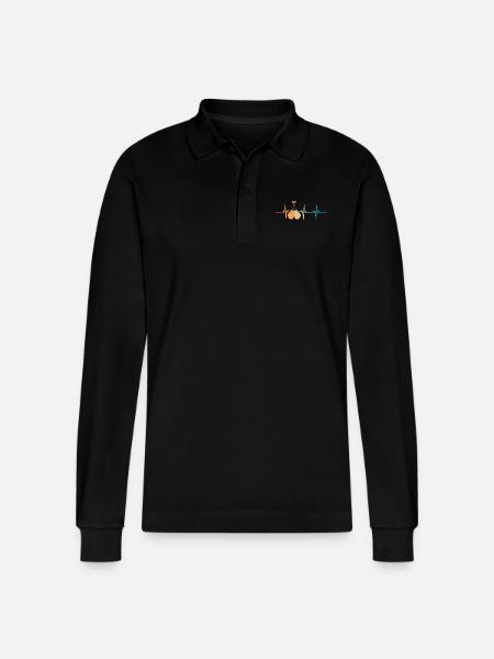 Heartbeat Boxing - Stanley/Stella Organic Unisex Long-Sleeved Polo Shirt Prepster - black