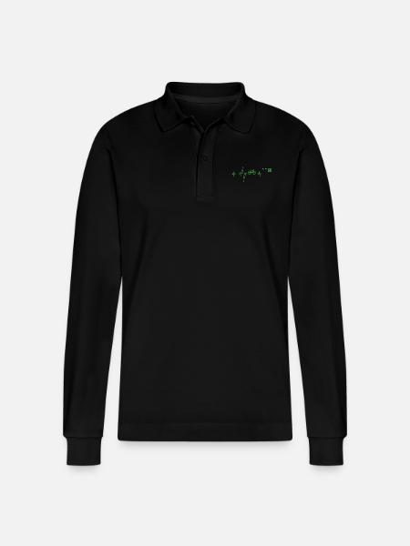 Bicycle Heartbeat Wheel - Stanley/Stella Organic Unisex Long-Sleeved Polo Shirt Prepster - black