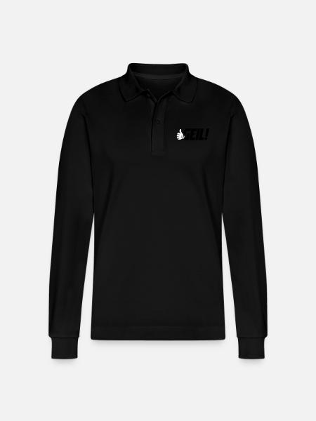 Geil Spruch - Stanley/Stella Unisex Bio-Langarm-Poloshirt Prepster - Schwarz