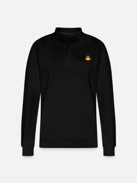 Palmen - Stanley/Stella Unisex Bio-Langarm-Poloshirt Prepster - Schwarz
