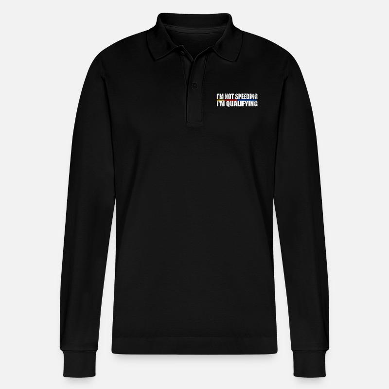 I'm not speeding I'm qualifying - Stanley/Stella Unisex Bio-Langarm-Poloshirt Prepster - Schwarz
