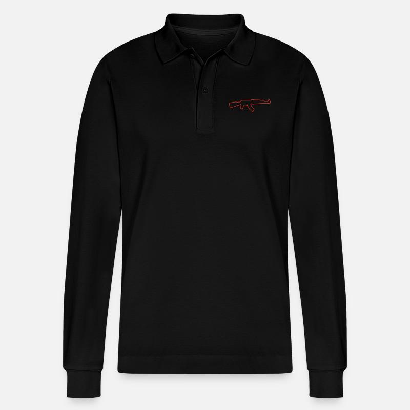 AK Outline - Stanley/Stella Unisex Bio-Langarm-Poloshirt Prepster - Schwarz