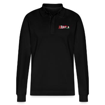 allah arabisch freiheit - Stanley/Stella Unisex Bio-Langarm-Poloshirt Prepster - Schwarz - Vorne - Anna (173cm) & Nico (186cm)