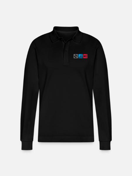 Music - DJ - Stanley/Stella Unisex Bio-Langarm-Poloshirt Prepster - Schwarz