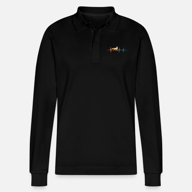Fuchsherzschlag - Stanley/Stella Unisex Bio-Langarm-Poloshirt Prepster - Schwarz