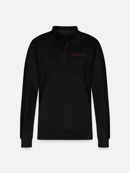 besser spät als nie - Stanley/Stella Unisex Bio-Langarm-Poloshirt Prepster - Schwarz