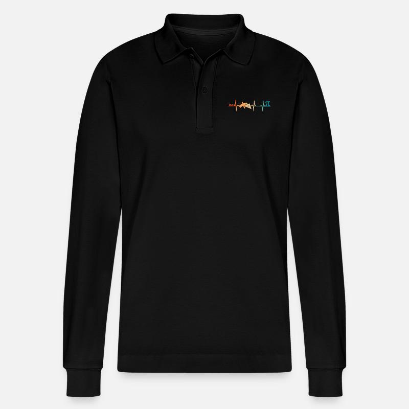 Herzschlag-Mathe - Stanley/Stella Unisex Bio-Langarm-Poloshirt Prepster - Schwarz