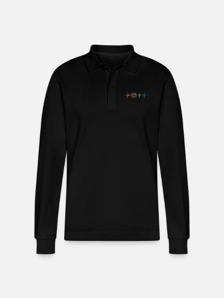 Shih Tzu Herzschlag - Stanley/Stella Unisex Bio-Langarm-Poloshirt Prepster - Schwarz