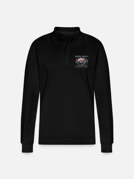 Bless you - Stanley/Stella Organic Unisex Long-Sleeved Polo Shirt Prepster - black