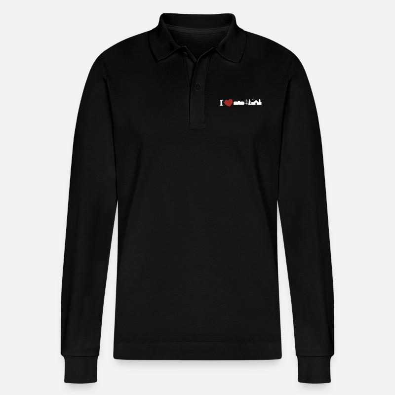 Mannheim Monnem Mannheimat - Stanley/Stella Unisex Bio-Langarm-Poloshirt Prepster - Schwarz
