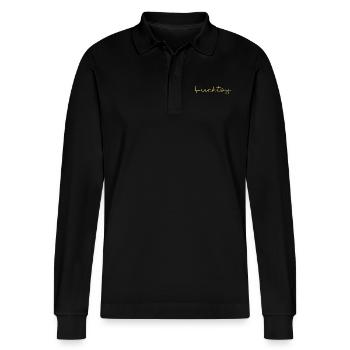 fucktoy kinky BDSM - Stanley/Stella Unisex Bio-Langarm-Poloshirt Prepster - Schwarz - Vorne - Anna (173cm) & Nico (186cm)