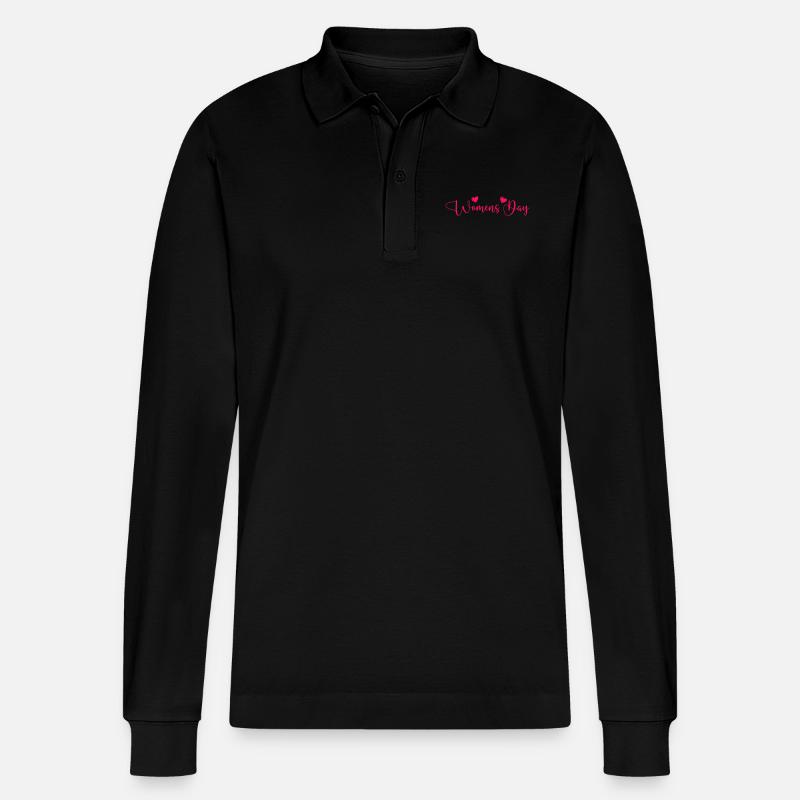 womens day - Stanley/Stella Unisex Bio-Langarm-Poloshirt Prepster - Schwarz