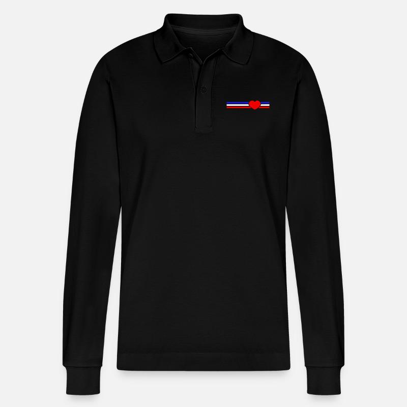 Schleswig-Holstein Herz - Stanley/Stella Unisex Bio-Langarm-Poloshirt Prepster - Schwarz