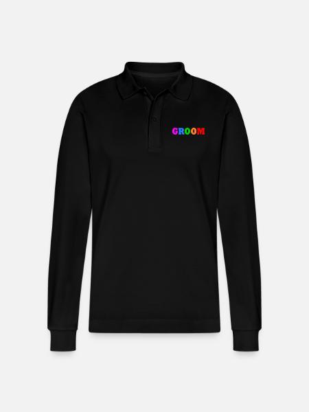 Groom - Stanley/Stella Organic Unisex Long-Sleeved Polo Shirt Prepster - black