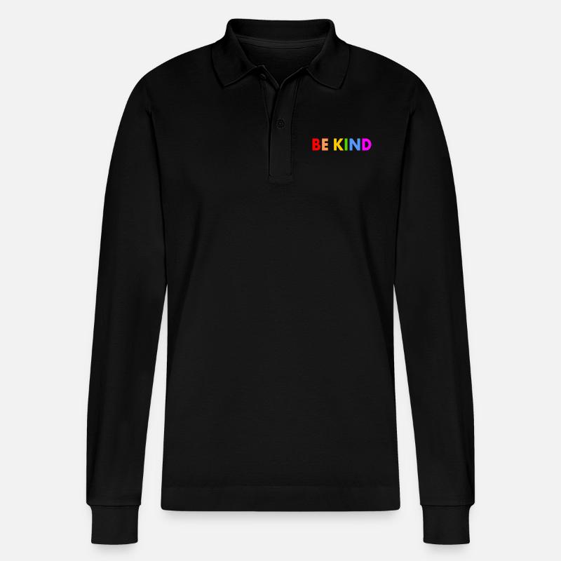 Be kind - Stanley/Stella Unisex Bio-Langarm-Poloshirt Prepster - Schwarz