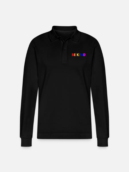 Be kind - Stanley/Stella Organic Unisex Long-Sleeved Polo Shirt Prepster - black